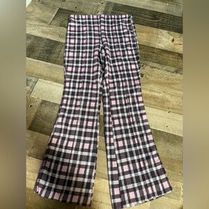 Anthropologie Maeve Cropped Flare Plaid Pants-‎ xS